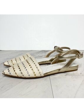 Franco Sarto Cira Pointed Toe Ankle Strap Flat 5 1/2 M